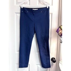 Trina Turk Womens Pants 6 Navy Blue Lined Stretch Dress Pant Business Career
